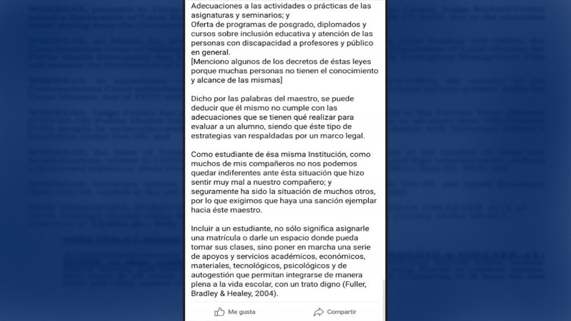 "Su situación es personal, necesita analizarla un psicólogo": Maestro de ITCV