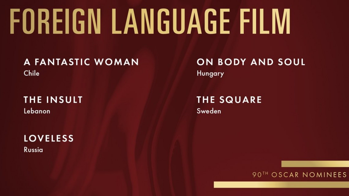 ¡Lista de nominados al Oscar 2018!
