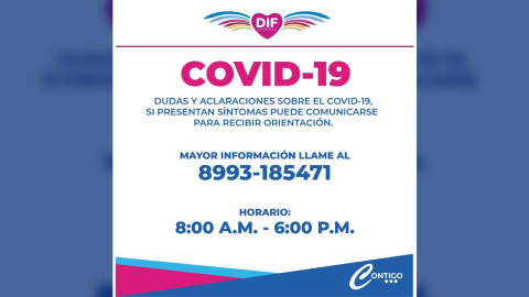 Ofrece DIF Reynosa orientación ante COVID-19