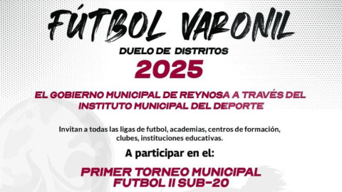Sigue la invitación al Torneo Municipal de Fútbol 11 Sub-20