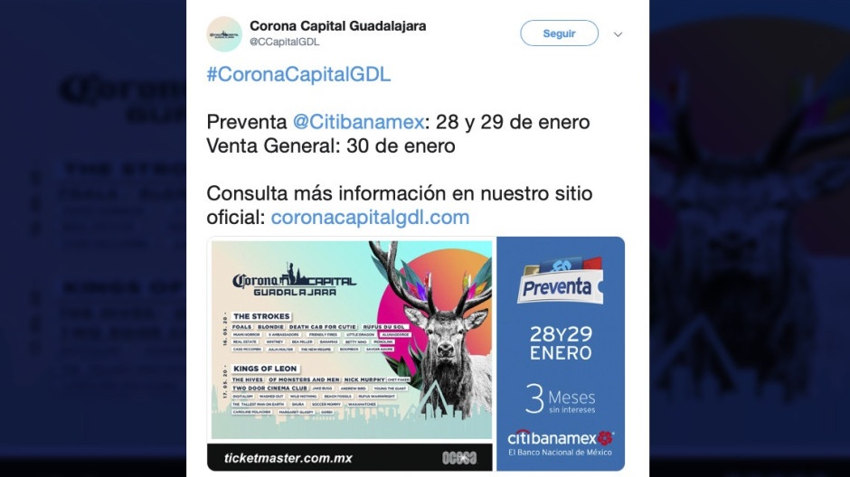 El Corona Capital de Guadalajara ya tiene su cartel