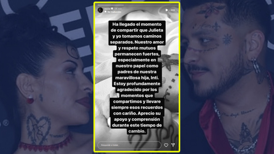 Christian Nodal y Cazzu anuncian su separación