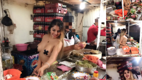 Actriz porno aparece en taquería de Puebla para "echar una manita al taquero"