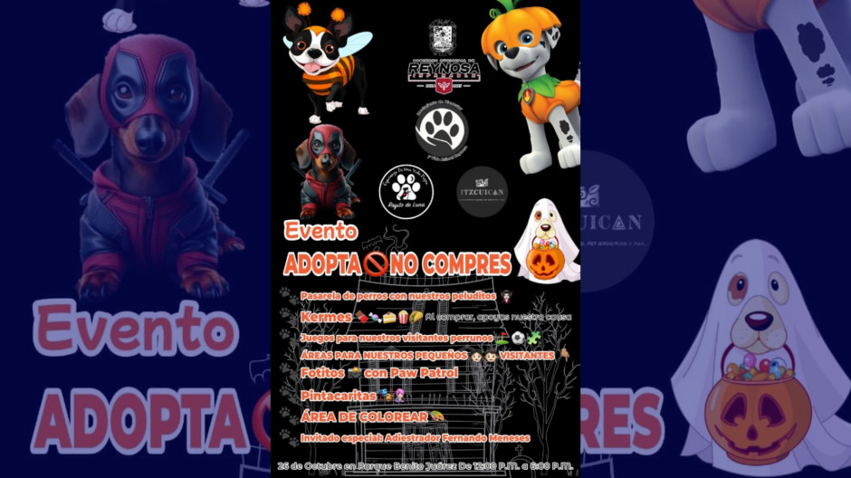 Adopta No Compres, Gobierno de Reynosa Invita a Evento para fomentar adopción de mascotas 