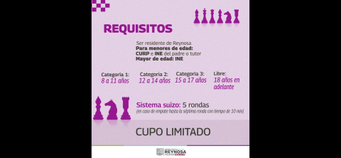 Este sábado realizará DIF Reynosa torneo de ajedrez