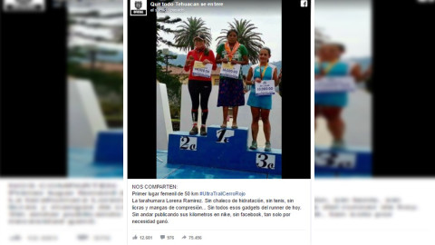 Mujer tarahumara gana ultramaratón en Puebla