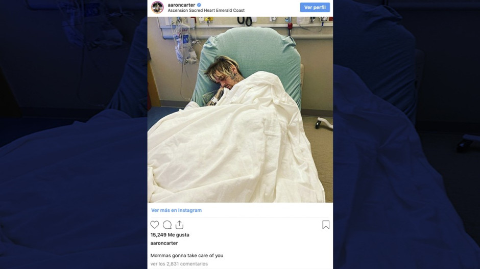 Aaron Carter es hospitalizado de emergencia