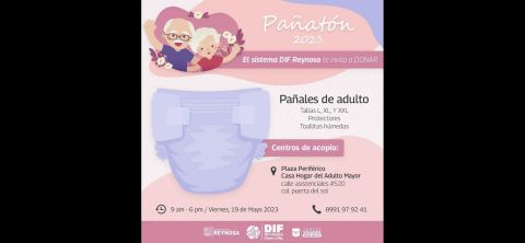 DIF Reynosa realizará Pañatón 2023