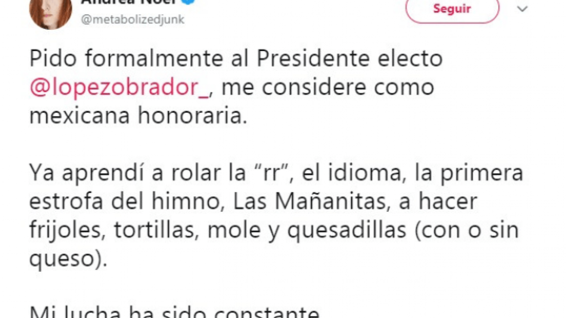 Carmen Campuzano: "#PidoFormalmenteAlPresidenteElecto"