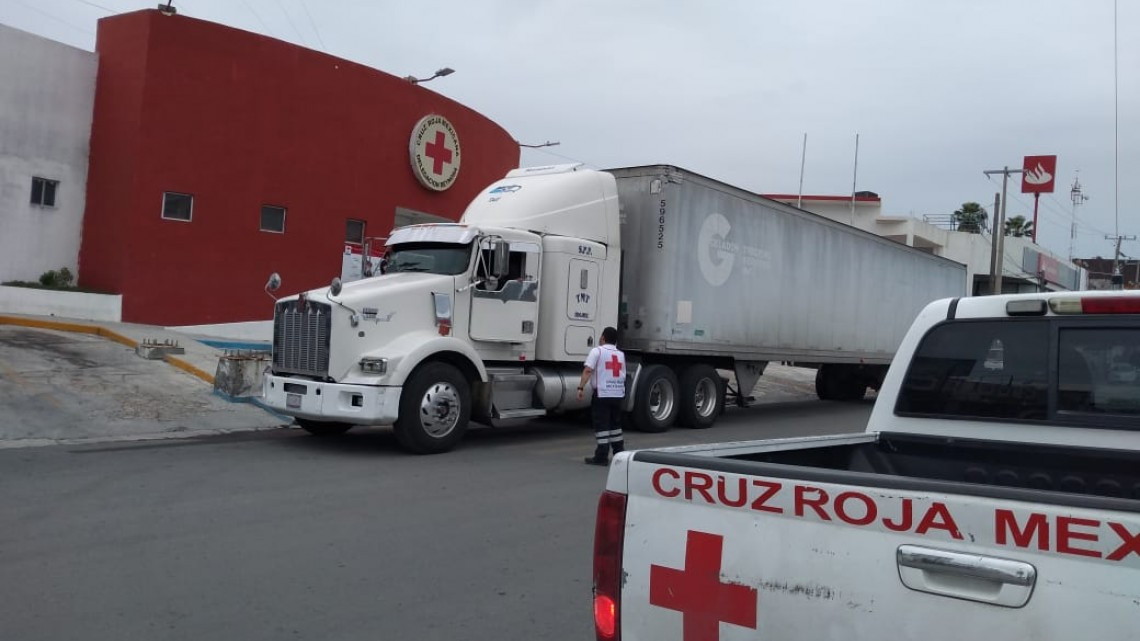 Arriba ayuda humanitaria de Cruz Roja Nacional a Reynosa