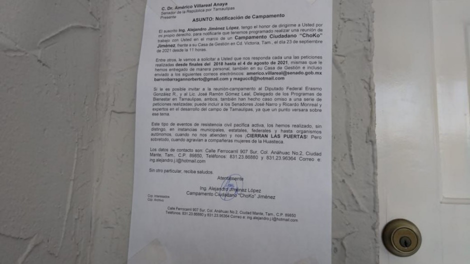 Campesinos afiliados a Morena denuncian falta de gestión de Américo Villarreal
