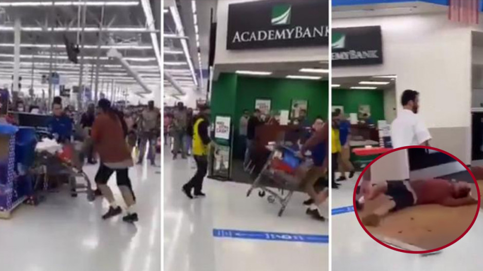 Hombre golpea a empleado de Walmart y termina noqueado 