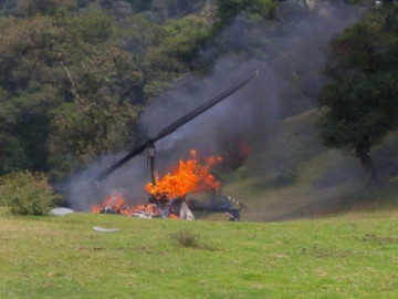 Cae helicóptero en Veracruz