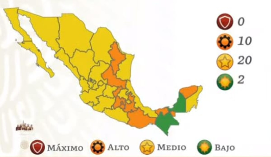 México no mantiene estados en semáforo rojo epidemiológico