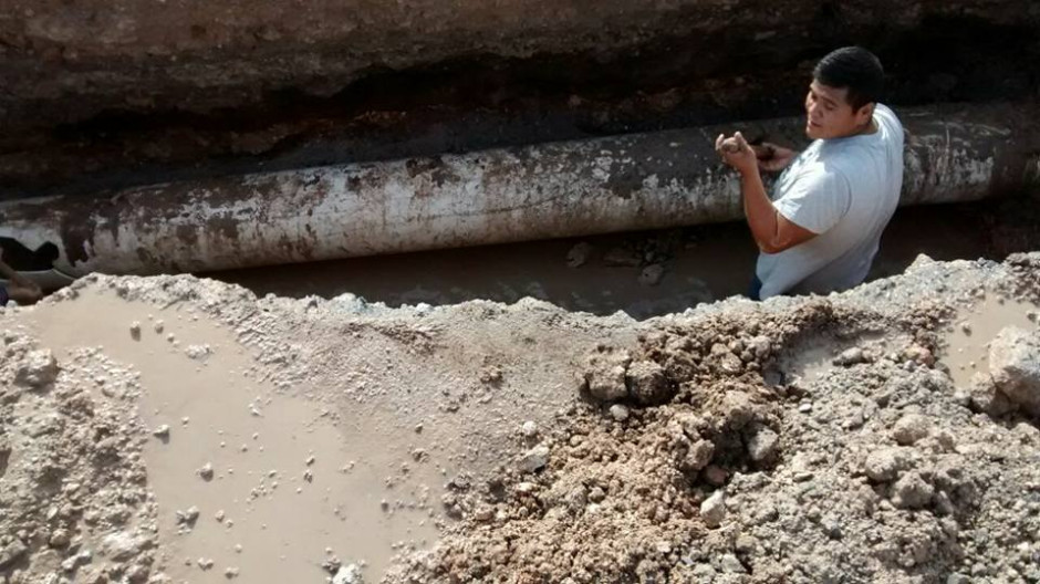 Terminan reparación de línea de conducción