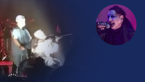 Marilyn Manson sorprende a su público con su rifle falso
