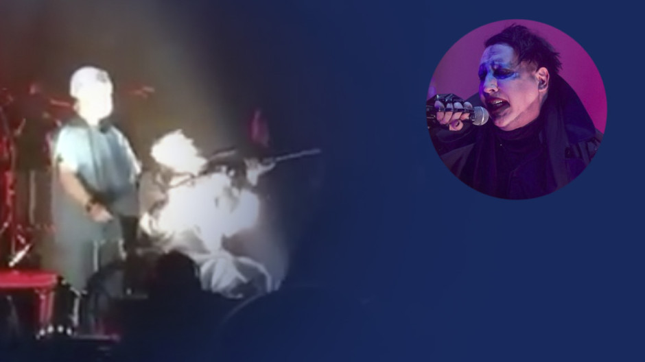 Marilyn Manson sorprende a su público con su rifle falso