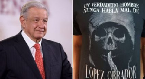 “Tienen derecho a hacerlo”: AMLO sobre playera de la muerte que lo apoya