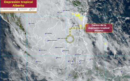 'Alberto' ya es depresión tropical; se mantiene sobre San Luis Potosí