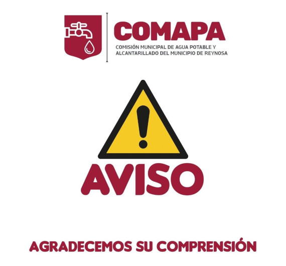 COMAPA informa sobre suspensión de agua en Sector Centro 