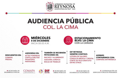Invita Presidente Municipal Carlos Peña Ortiz a la "Audiencia Pública " en el fraccionamiento La Cima
