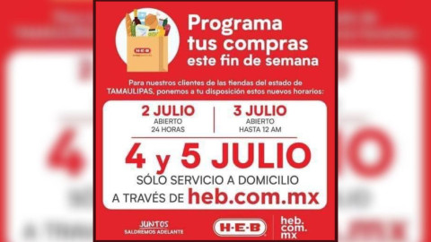 Ante cierre de fin de semana, HEB anuncia horario de 24 hrs 