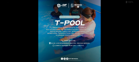 Ofrece DIF-Reynosa servicios de rehabilitación en el área de T-Pool en el CRI