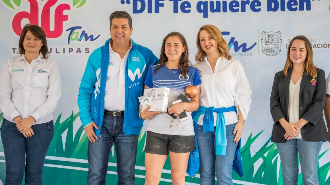 Gobernador del Estado y Presidenta del DIF Tamaulipas Premian a ganadores del Torneo de Futbol “DIF Te Quiere Bien”