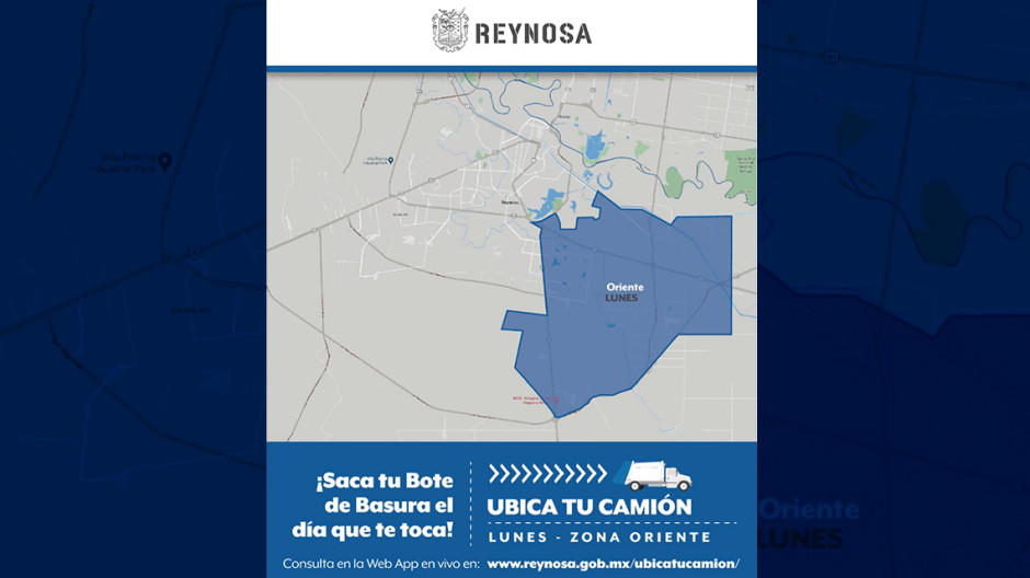 Lunes de recolección de basura para el Sector Oriente