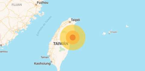 Sacude sismo de 6.4 a Taiwán