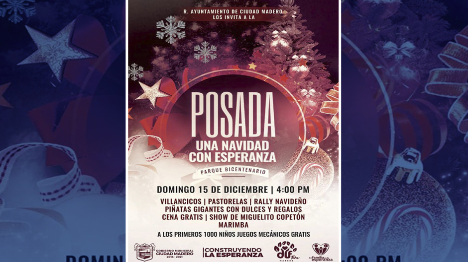 Invita Ayuntamiento a “Posada Una Navidad Con Esperanza”