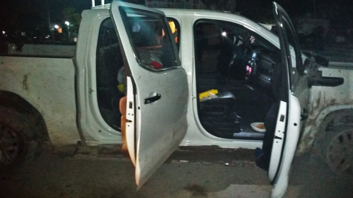 Elementos de la Policía Estatal aseguraron una camioneta con blindaje artesanal