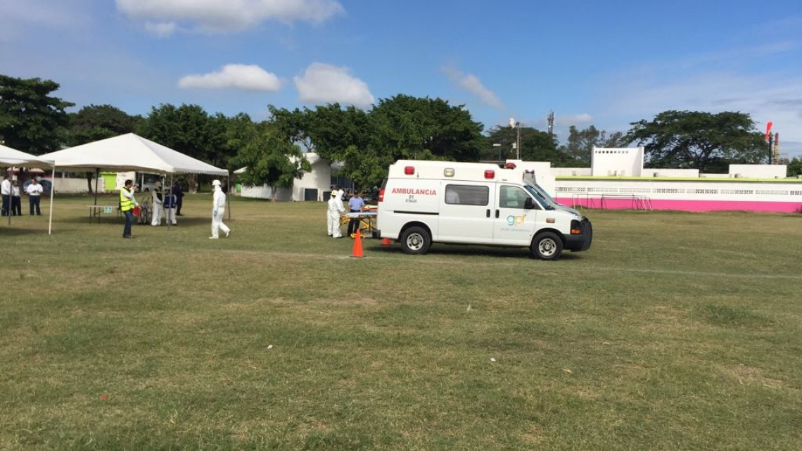 Realizan simulacro con la industria y vecinos aledaños a la empresa