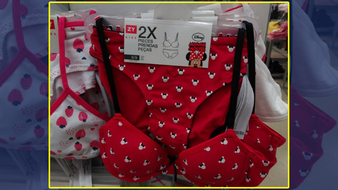 Critican relleno excesivo de ropa interior de niña