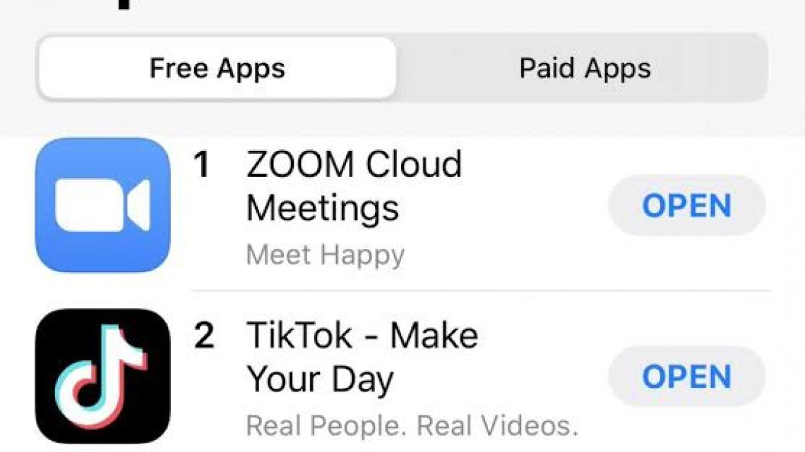 Zoom es la app más descargada en dispositivos Apple en 2020