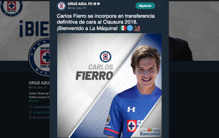 Carlos Fierro nuevo jugador del Cruz Azul