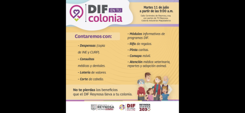 Beneficiará DIF Reynosa a familias de la colonia Industrias Maquiladoras