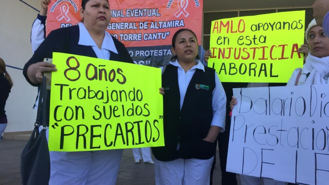 Nueva protesta de trabajadores del hospital civil de Altamira
