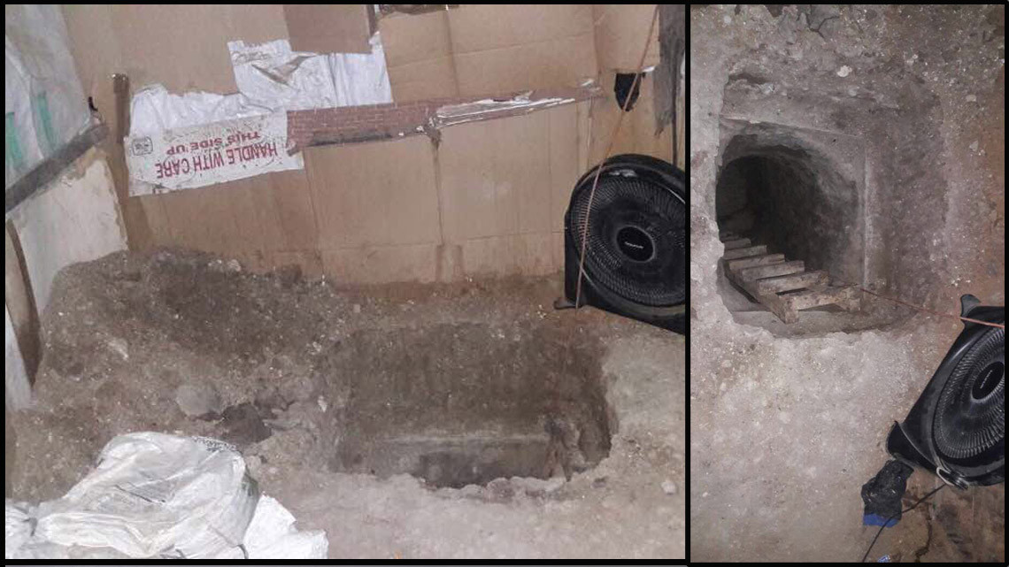 Imágenes del túnel por donde escaparon reos en Cd. Victoria