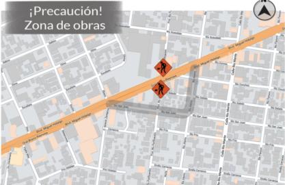 Por obras de reparación, zona del Bulevar Hidalgo con Rodolfo Garza Cantú permanecerá cerrado a la circulación