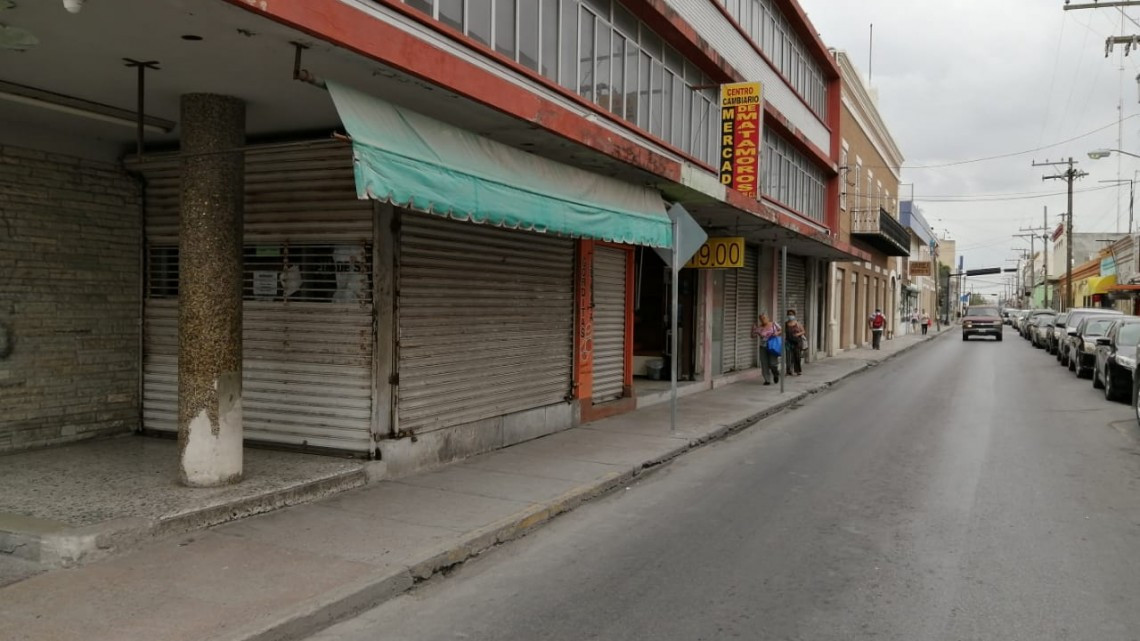 En el centro histórico de Matamoros solo el 50% de los negocios han cerrado sus puertas