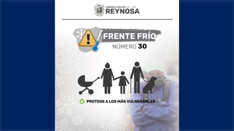 Arribará a Reynosa frente frío número 30
