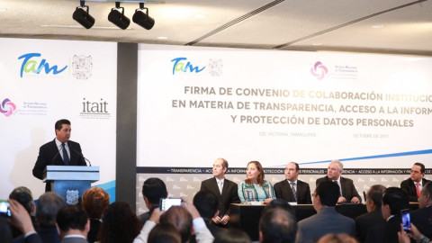 Firma convenio Gobierno del Estado con INAI e ITAIT