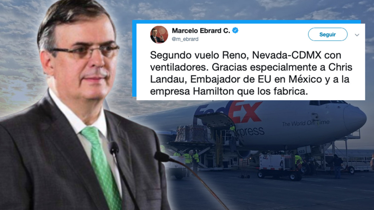 Agradece Marcelo Ebrard a embajador de EU por llegada de ventiladores