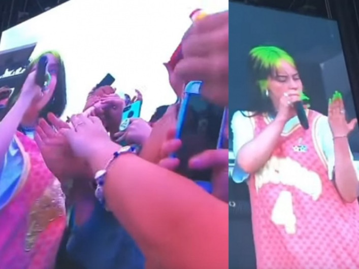 En pleno concierto le roban un anillo a Billie Eilish