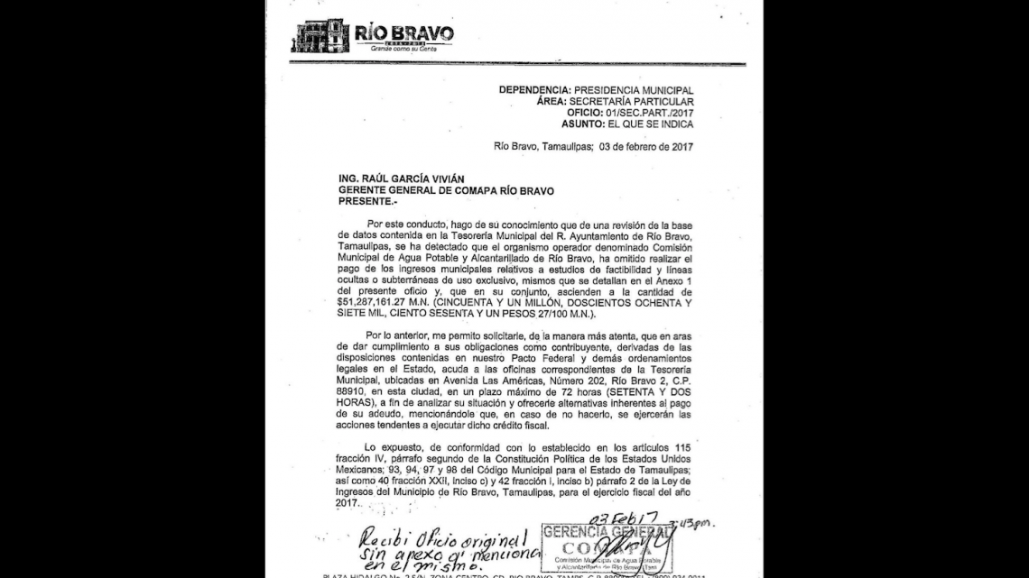 Desmiente Comapa Río Bravo a Alcalde