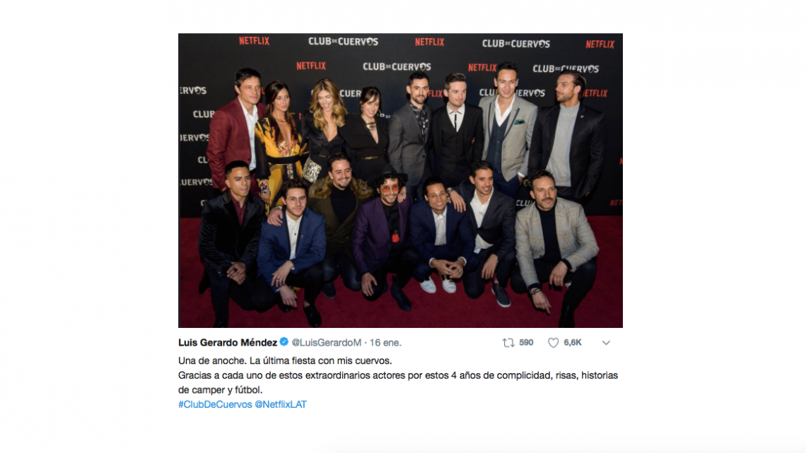 Luis Gerardo Méndez le dice adiós a los Cuervos