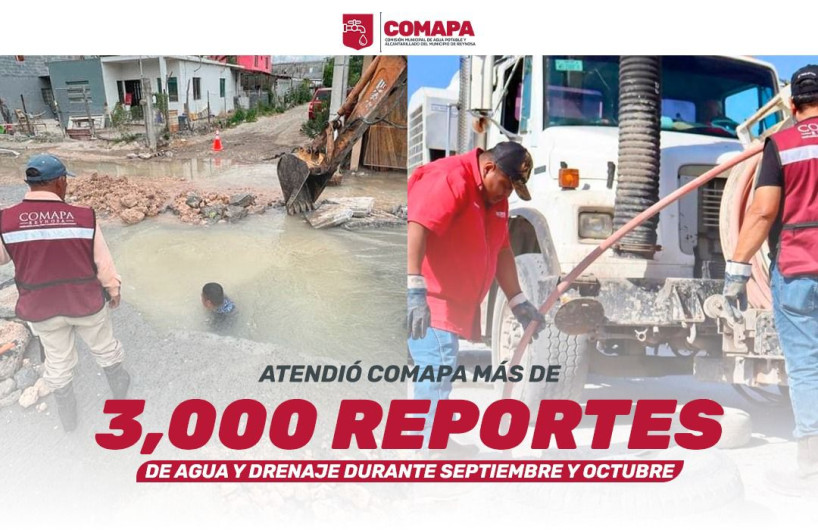 Atendió COMAPA más de 3 mil reportes de agua y drenaje 