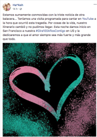 Ha-Ash a punto de estar en una balacera