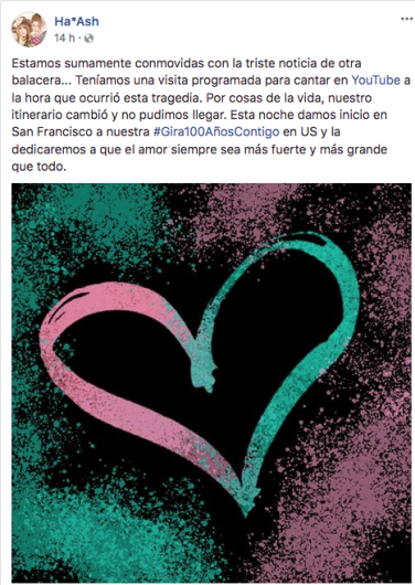 Ha-Ash a punto de estar en una balacera